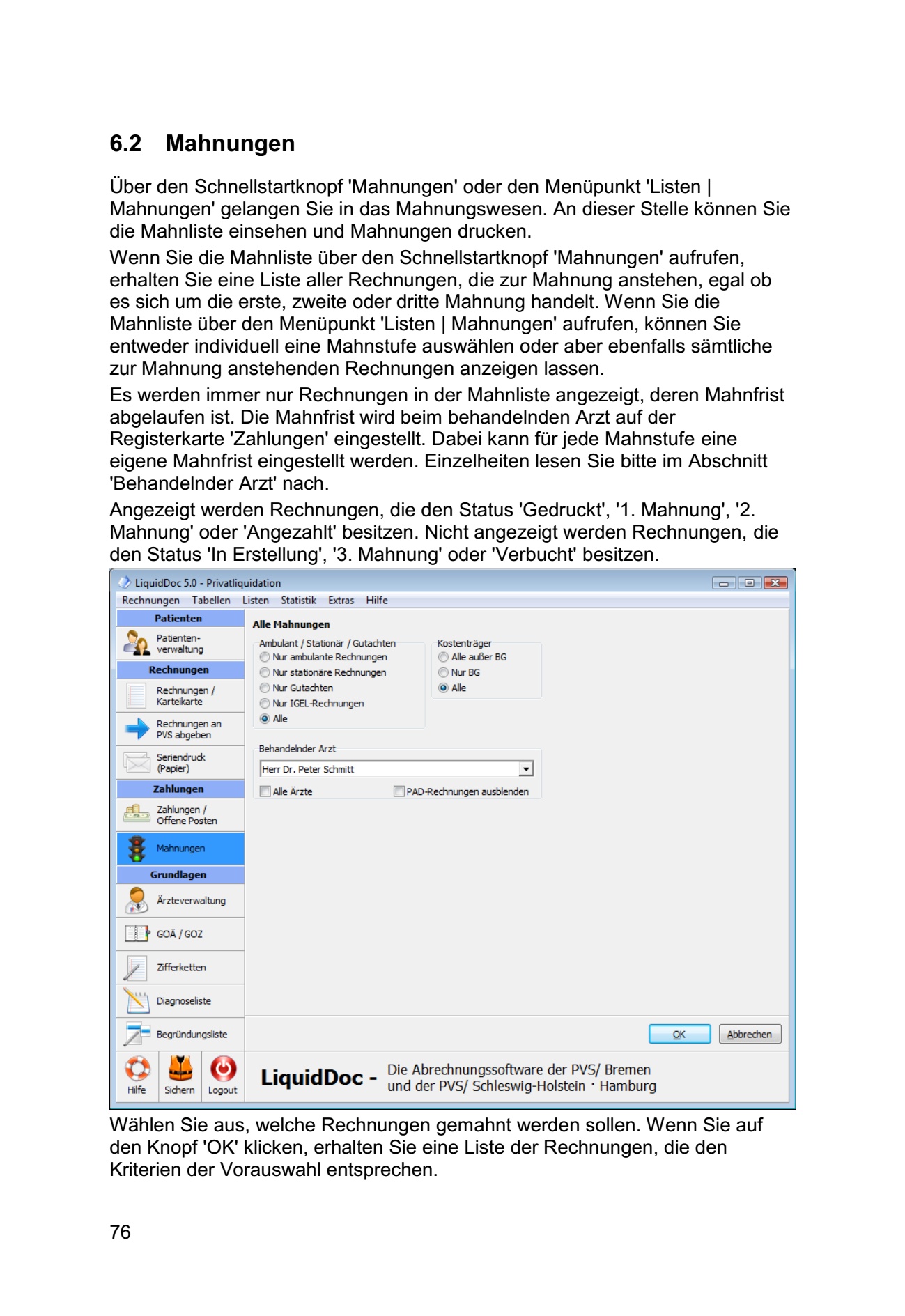 Mahnungen Über Schnellstartknopf