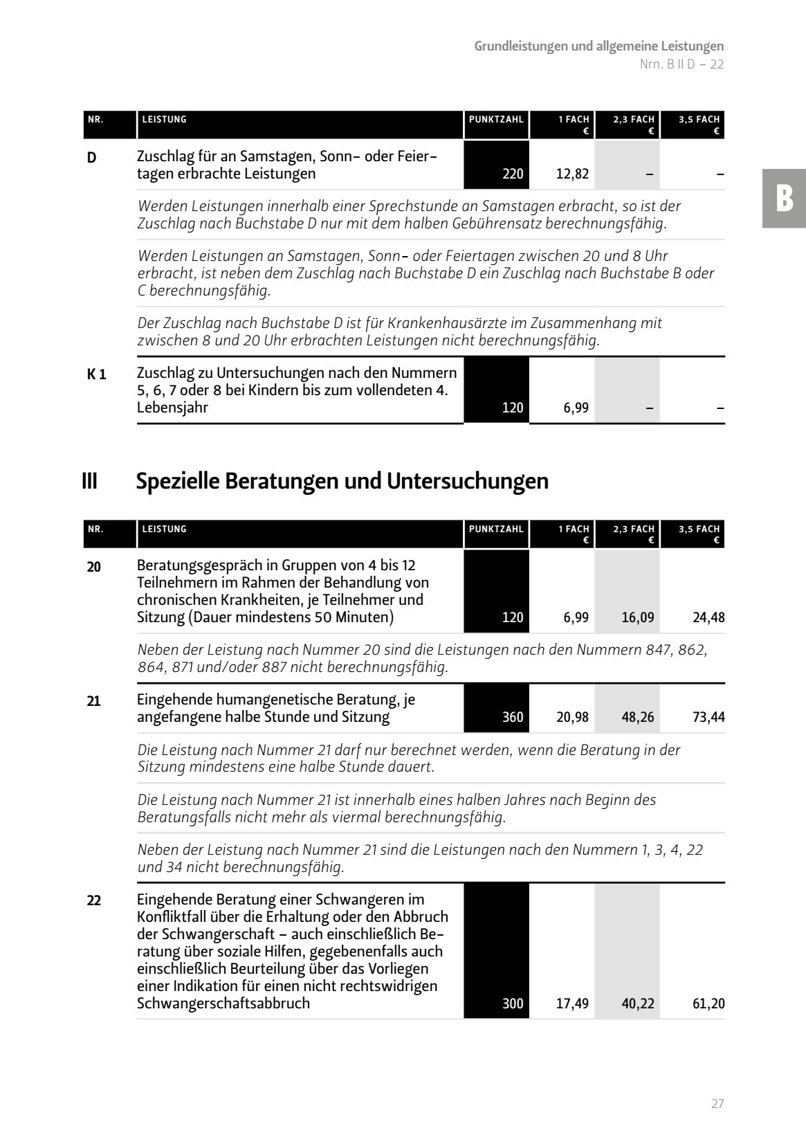 Spezielle Beratungen Untersuchungen