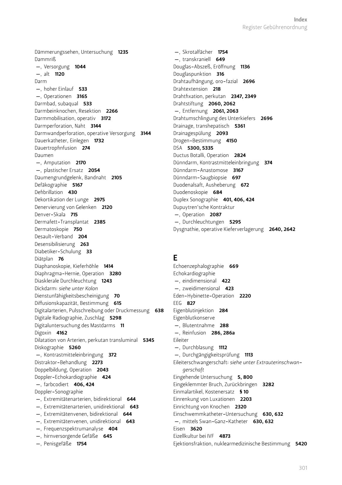 Index Register Gebührenordnung