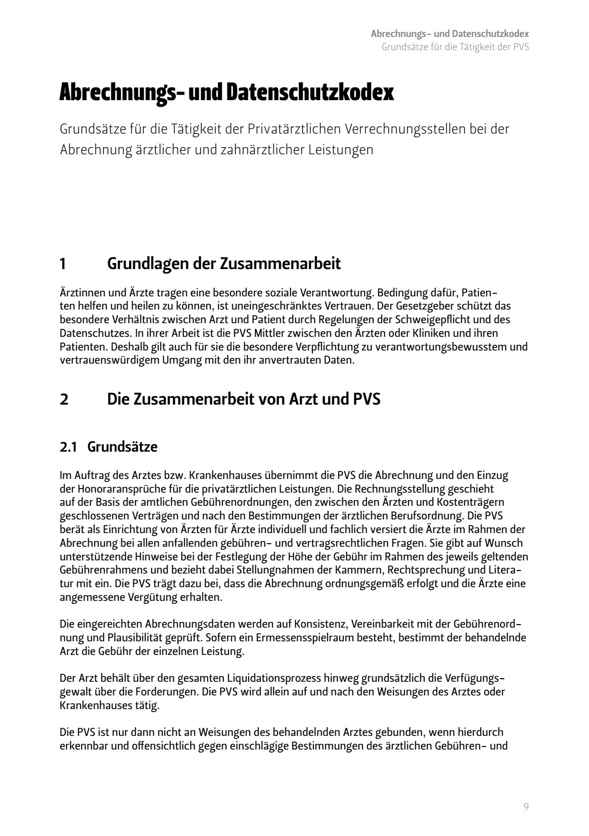 Abrechnungs- Datenschutzkodex Grundlagen